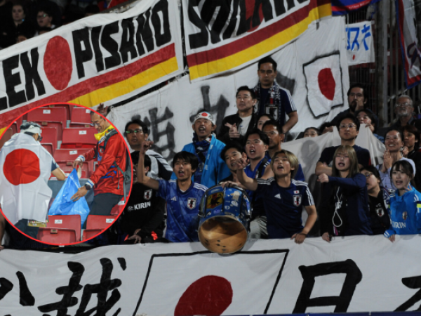 Hinchas japoneses limpiaron el Estadio Nacional tras derrotar a Chile